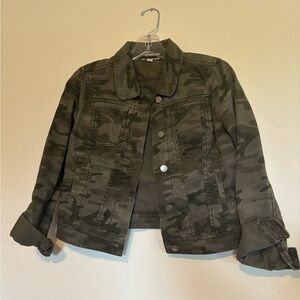LOFT Olive Green Camouflage Jacket